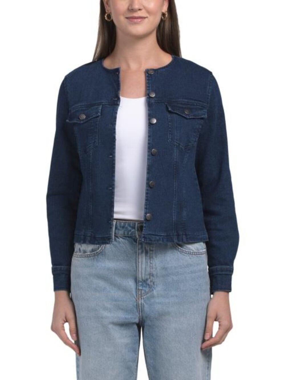 ECRU Collarless Jean Jacket